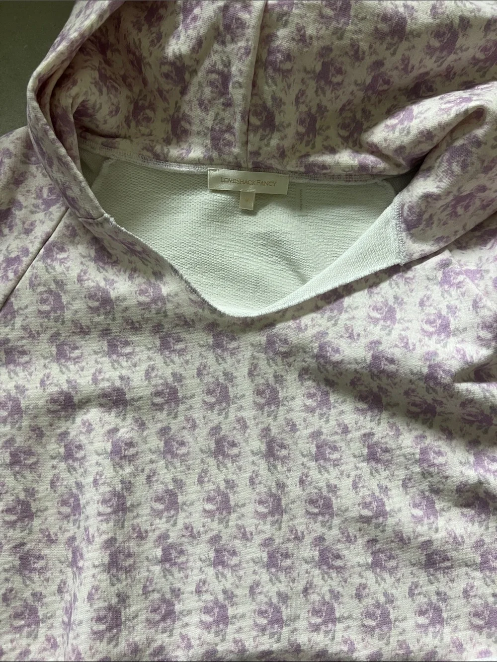 Love Shack Fancy Light Purple Floral Hooded Sweatshirt - Picture 2 of 3